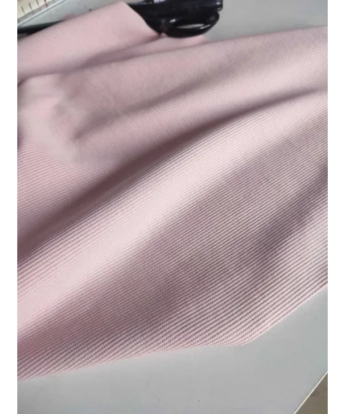 Ściągacz bawełniany prążek do wykończenia bluzy - pudrowy róż